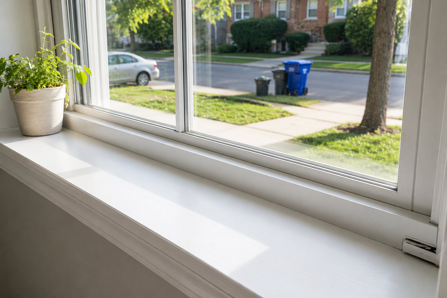 Window before professional deep cleaning